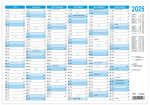 Tafelkalender 2025, DIN B4 quer, 250g/m² Karton