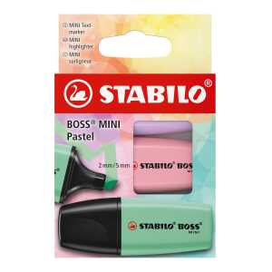 STABILO BOSS MINI Pastel 3er Etui mit Hängelasche