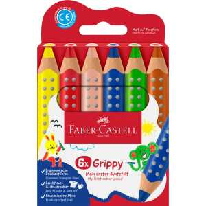 Faber Castell Buntstift Grippy 10 mm 6er Set