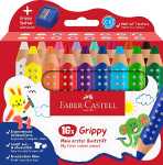 Faber Castell Buntstift Grippy 10 mm 16er Set mit Spitzer