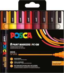 Faber Castell Marker UNI POSCA PC-5M 1,8-2,5 8er warm Color