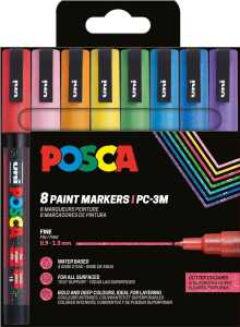 Faber Castell Marker UNI POSCA PC-3M 0,9-1,3 8er Glitter