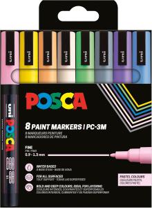 Faber Castell Marker UNI POSCA PC-3M 0,9-1,3 8er Pastell