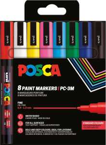 Faber Castell Marker UNI POSCA PC-3M 0,9-1,3 8er Basic
