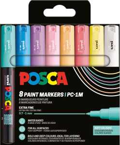 Faber Castell Marker UNI POSCA PC-1MC 0,7 mm 8er Set SoftCol