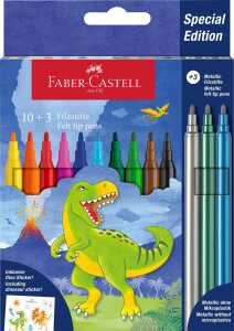 Faber Castell Filzstift Dino 10+3 und Sticker