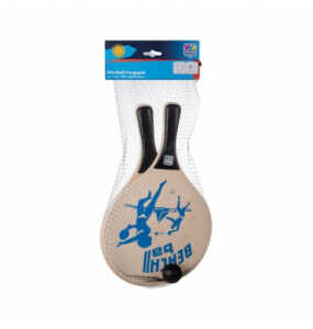 HAPPY PEOPLE 74021 38x24x08cm Beachball-Set Holz natur