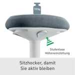 LEITZ 6544-00-85 Hocker Ergo Active Sitz hellgrau