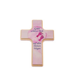 60/291 16x10cm Kinderkreuz Füße rosa