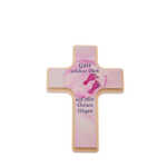 60/291 16x10cm Kinderkreuz Füße rosa