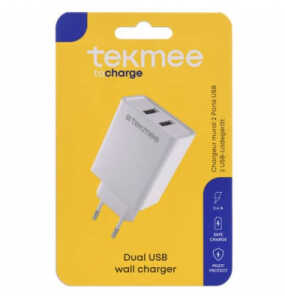 TEKMEE 40 43 01 83 Ladeadapter 2x USB-A weiß