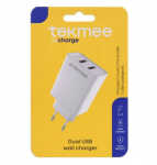 TEKMEE 40 43 01 83 Ladeadapter 2x USB-A weiß
