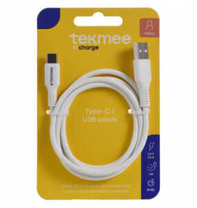 TEKMEE 40 43 01 70 Ladekabel USB-A/USB-C Nylon weiß