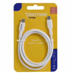 TEKMEE 40 43 01 71 Ladekabel USB-C Nylon weiß