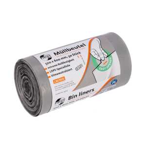 DEISS 34041 50ST aus LDPE 80%PCR Müllbeutel PCR First Plus 30l grau