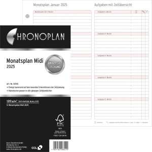 CHRONOPLAN 50515 Monatsplan Midi 2025