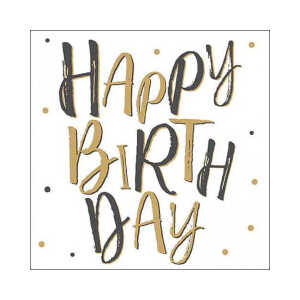 AMBIENTE 13318236 20ST Motivserviette 33x33cm Happy Birthday