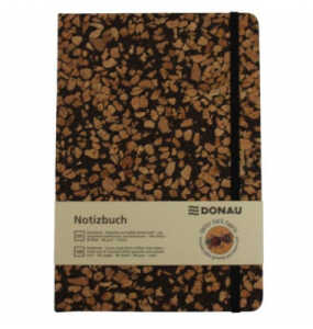 DONAU 1350107-02 Notizbuch A5 Recycling Kaffee-Kork-Stoff