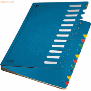LEITZ 59120035 Karton Ordnungsmappe 12teilig blau