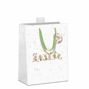 SKORPION 32x26x12cm Ostertragetasche Naturkarton Osterhasen