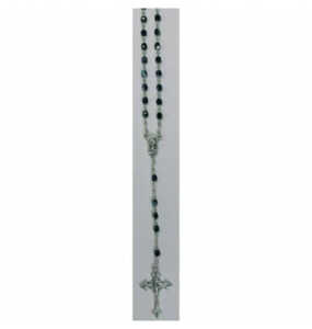 11/132 in Ds rund gekantet Rosenkranz Kristallperlen blau