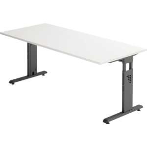 HAMMERBACHER VOS19/W/G 180x80cm Schreibtisch Fü.graphit /weiß