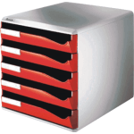 LEITZ 5280-00-25 Schubladenbox 5 Laden rot