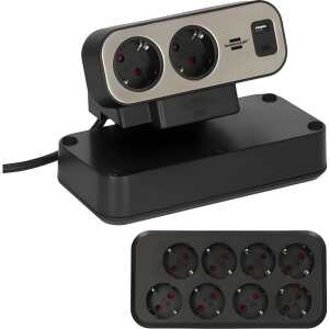 BRENNENSTUHL Estilo Duplex Steckdosenleisten+Schalter 10-fach/USB