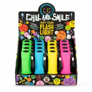 TRENDHAUS 966216 Chill & Smile Taschenlampe LED sortiert
