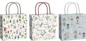 STEWO 20x20x8cm sortiert Weihn.Geschenktragetasche 3ST Inge