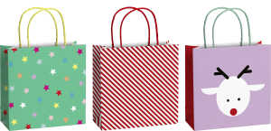 STEWO 20x20x8cm sortiert Weihn.Geschenktragetasche Kind 3ST Dimit