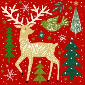 ATELIER 1111-24504 3lag Weihn.Zelltuchserviette 33x33cm