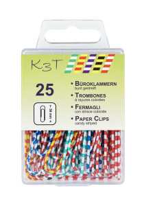 TSI Büroklammern 50mm fbg.gestreift 25er Hängedose