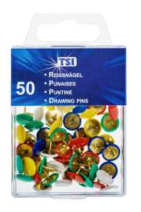 TSI Reissnägel kunststoffüberzogen bunt 50er-Pg.