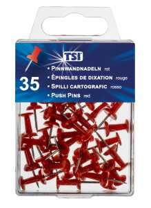 TSI Pinnwandnadeln, rot, 35 St.