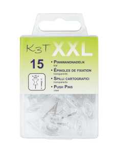 TSI Pinnwandnadeln XXL klar transparent 15er Dose