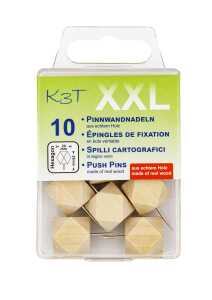 TSI Pinnwandnadeln Holz Hexagonal 10er Hängedose