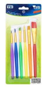 TSI Künstlerpinsel-Set 6-teilig, fbg. Stiele