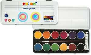 TSI Deckfarbkasten, 12er Farben, Metalletui