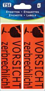 TSI Etiketten "VORSICHT zerbrechlich!"