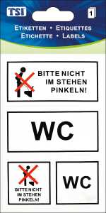 TSI Etiketten HINWEISSCHILD WC