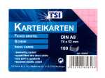 TSI Karteikarten A8, 100 Stk. 5 Farben sort. kariert
