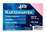 TSI Karteikarten A7 liniert 100er Pg. farbig sortiert