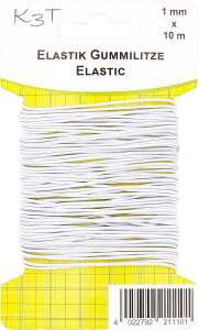 TSI Elastik-Gummilitze, rund, weiß, 1mm x 10m