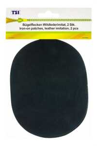 TSI Bügelflicken Wildlederimitat, 2er Pg. dunkelblau