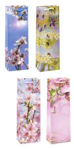TSI Geschenktüte Flasche 36x12x8 cm FRÜHLING Serie 1