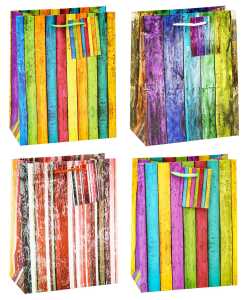 TSI Geschenktüte mittel 23x18x10 cm STREIFEN