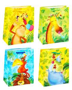 TSI Geschenktüte mittel 227x180x100 4-f.sort. Kinder 1 Set (=12 Stück)
