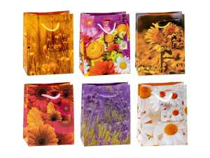 TSI Geschenktüte klein 14x11x6,5 cm BLUMENMIX