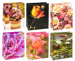 TSI Geschenktüte groß 32x26x13,5 cm ROSEN